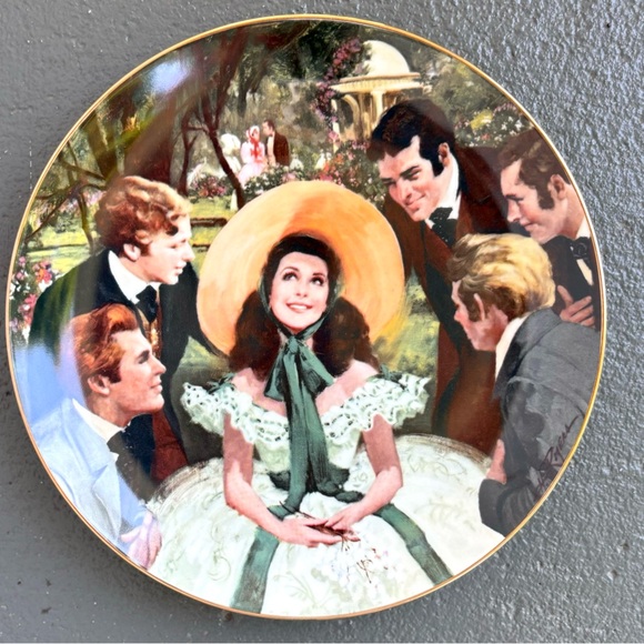 W. L. George China 50th Anniversary Gone with the Wind Scarlett Suitors Plate - Picture 8 of 10